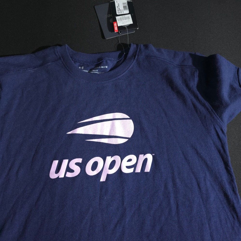 Under Armour US Open Girls Youth Medium Navy Blue Tennis Graphic TShirt HeatGear - Picture 5 of 11